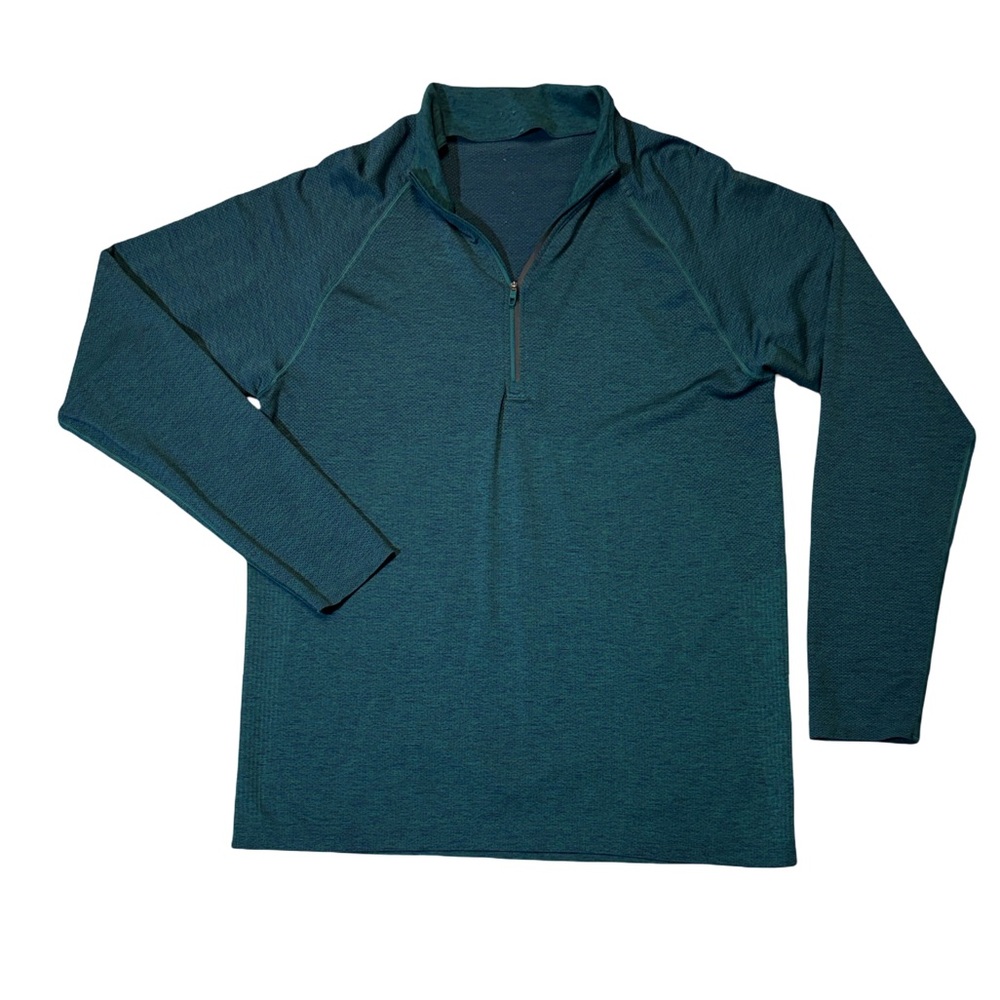 Lululemon mens M Medium blue 1/4 zip lightweight performance sweater EUC